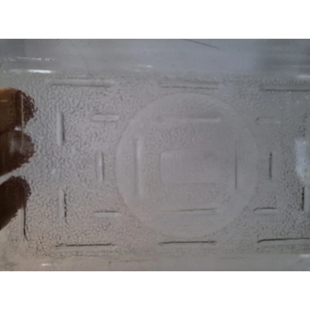 Vintage Clear Glass Refrigerator Dish with Lid Textured Bottom Storage Container